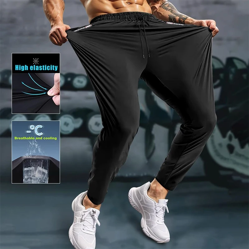Men's Athletic Stretchy Quick Dry Pants with Zipper Pockets Lightweight Sweatpants for Outdoor Hiking Fishing Running Workout image 3