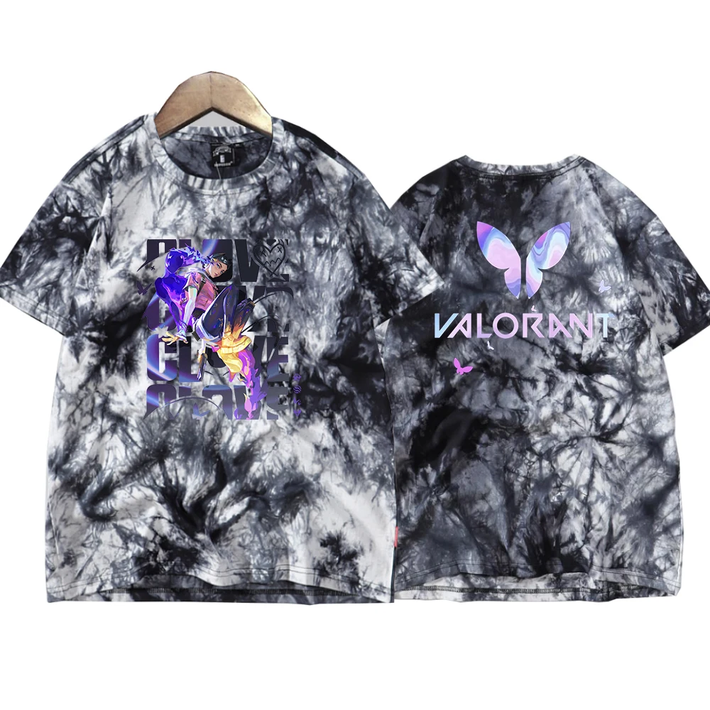 Valorant Clove Retro Tie Dye Shirt Unisex Round Neck Short