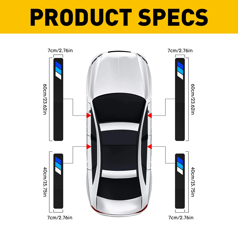 Tri-Color Car Stickers for Toyota RAV4 Tacoma Camry Sequoia Tundra Highlander Accessories Door Sill Protector Plate Panel Cover