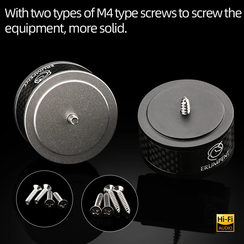 4PCS HiFi Speaker Isolation Feet Spike Carbon Fiber Aluminum Alloy Speaker Floor Base Audio Radio DAC Chassis Shock Absorber