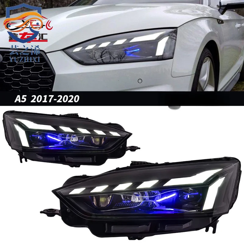 

Suitable for retrofitting 2017-2024 Audi A5 headlight assemblies with RS-style LED daytime running lights and laser headlights.