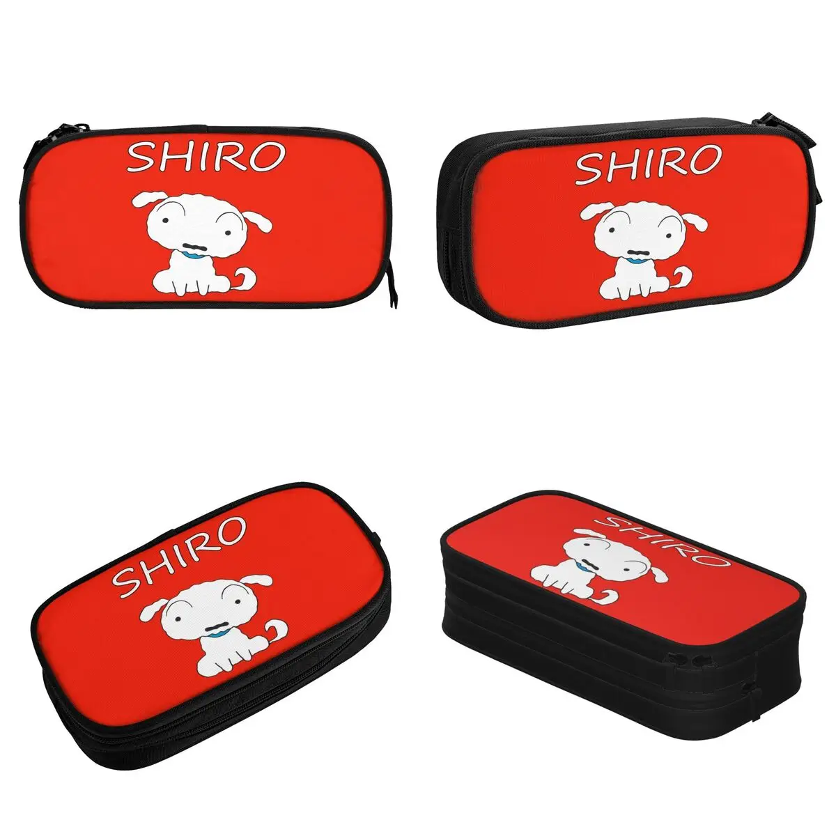 Shiro Pet Dog Crayon Shin-chan Pencil Cases Pencil Box Pen Holder for Girl Boy Big Capacity Bags Students School Gift Stationery