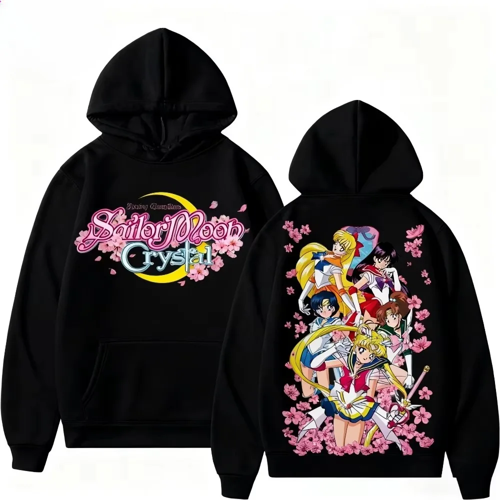 MINISO Sailor Moon Hoodie Men Women Autumn Winter Anime Printed Sweat-shirt Harajuku Y2k Loose Casual Pullover Coat Comfortable