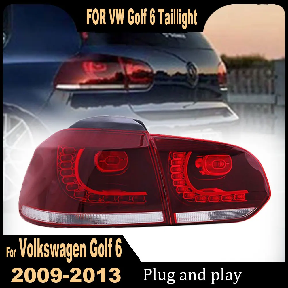 Pair Car Styling Taillights for VW Golf 6 LED Tail Lamp 2009-2012 Golf6 MK6 Tail Light DRL Rear Turn Signal Auto Accessories