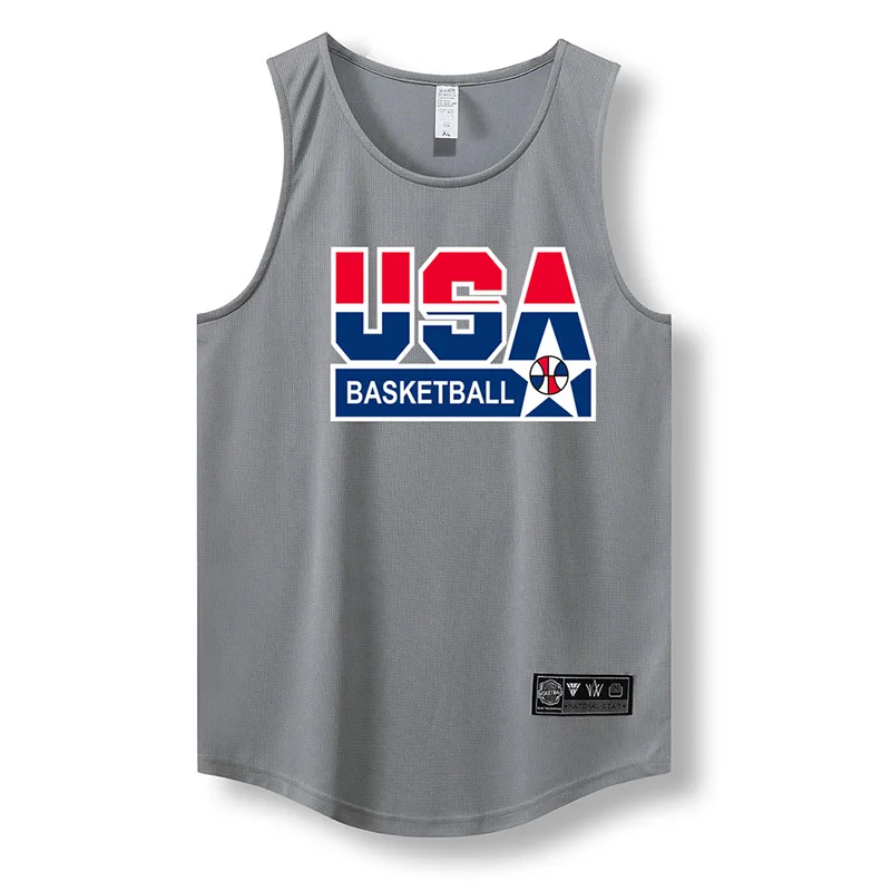 2025 Basketball Loose Men Running Vest Outdoor Street Gym Sleeveless Letter Print Shirt Quick Dry Fitness Bodybuilding Tank Tops image 6