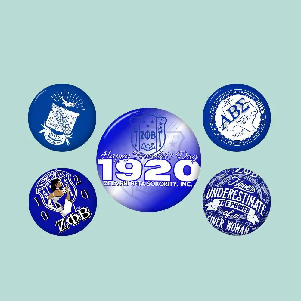 Zeta Phi Beta Sorority Anime Button Pin Handmade Brooch for Clothes Cartoon Badge Backpack Decoration Jewelry Accessories