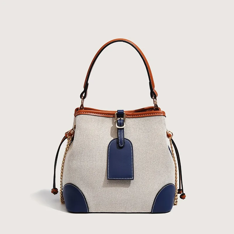 

Splicing bucket bag, summer women's bag, new large capacity, fashionable and versatile trendy women's bag, chain shoulder bag, c