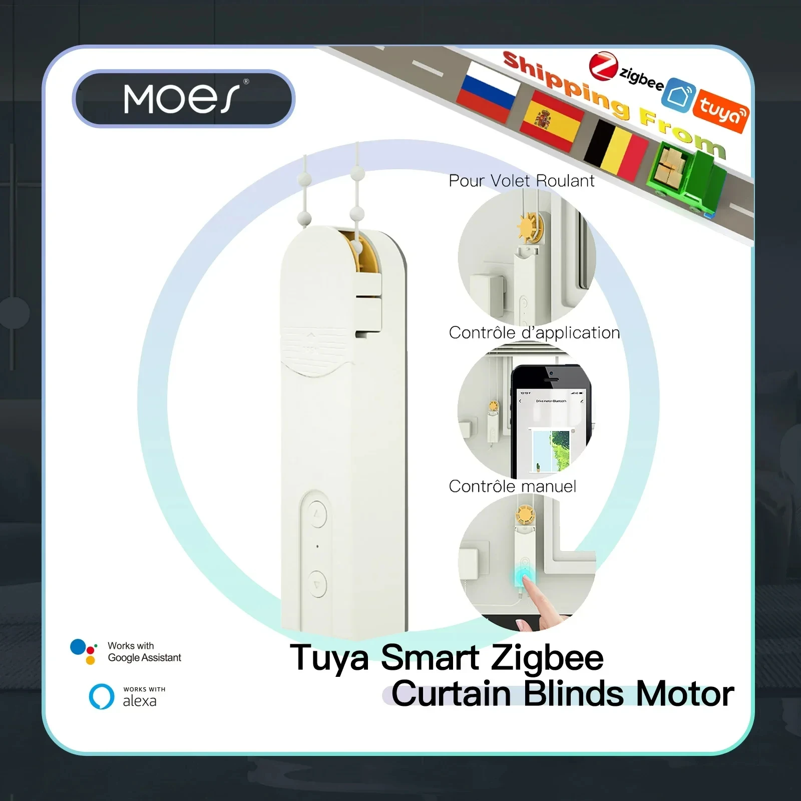 

Upgraded ZigBee DIY Motorized Roller Blinds/Shades Motor Hub Tuya Smart Life APP Remote Timer Alexa Google Home Voice Control