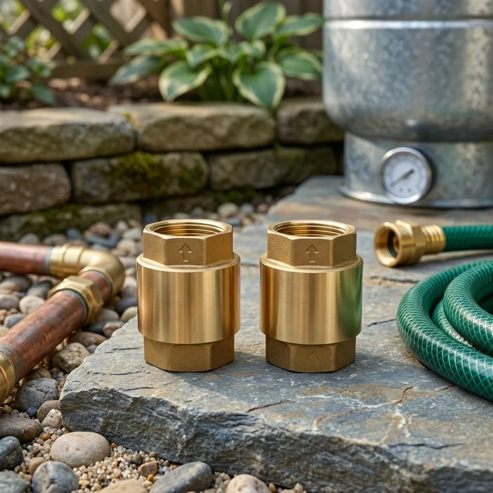2 Pack 3/4 Inch Brass Check Valve Double Female Thread Anti Backflow For Water Pump Irrigation System Plumbing Pipe Fitting