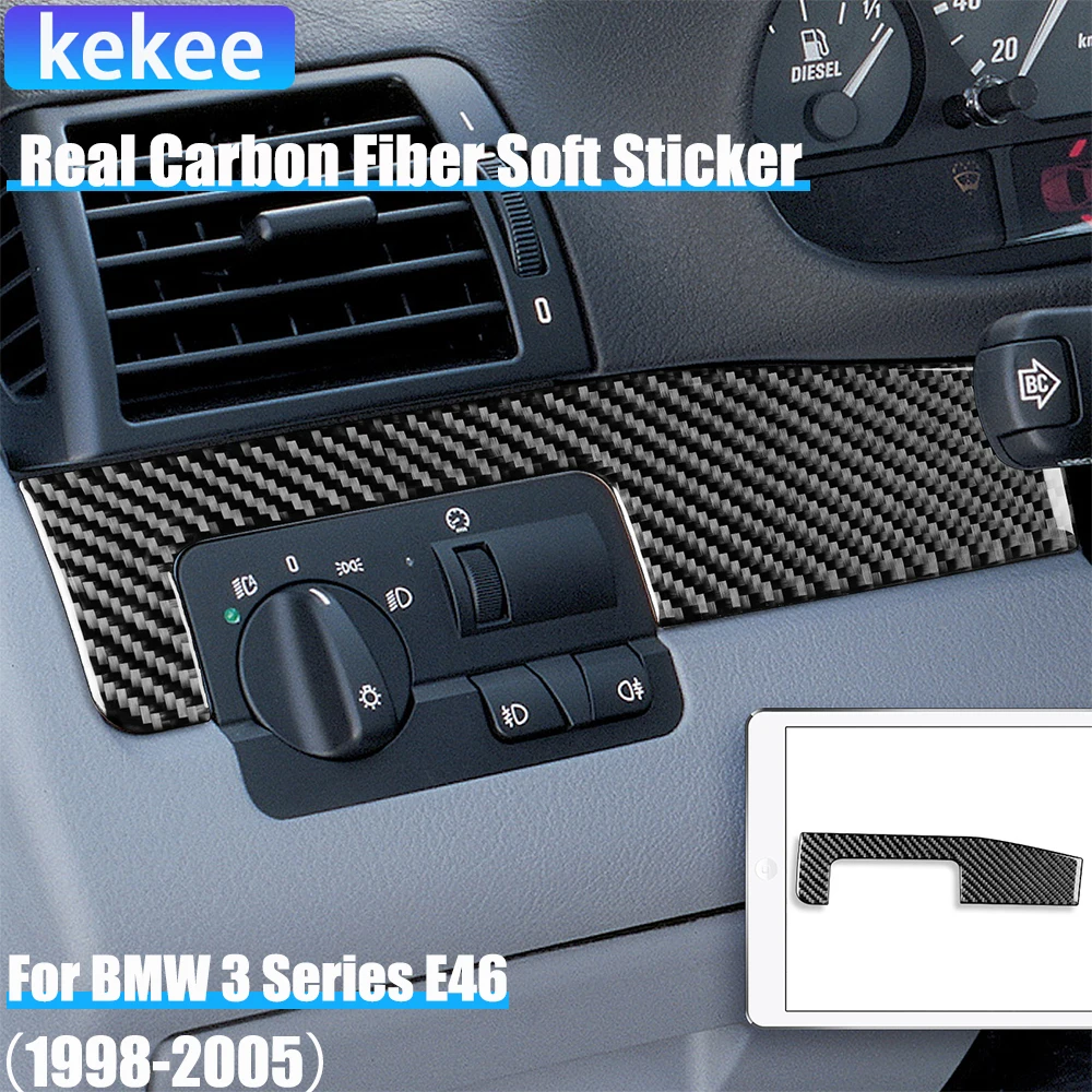 

Real Carbon Fiber Car Accessories Driver Strip Cover Soft Sticker For BMW 3 Series E46 1998 1999 2000 2001 2002 2003 2004 2005