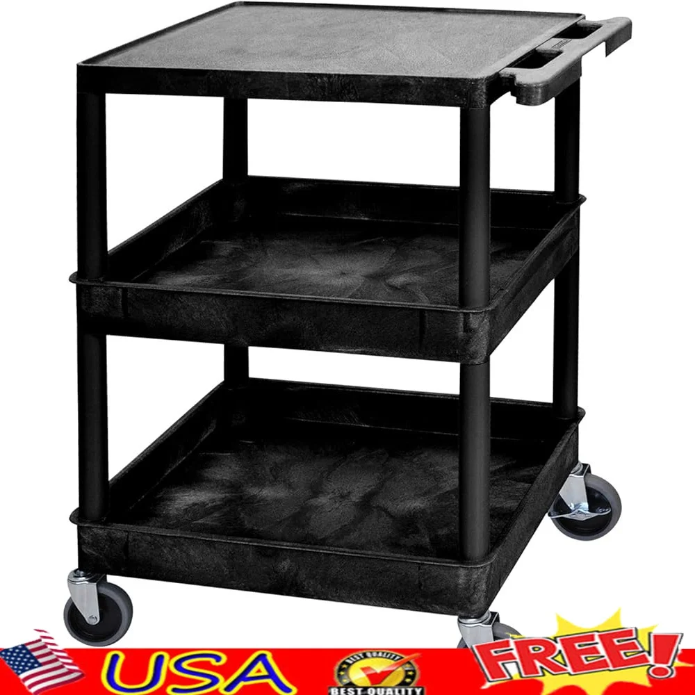 

Durable Tub Cart Workshop Auto Detailing Easy Assembly Ergonomic Handle Heavy Duty Plastic Utility Cart Ideal Storage