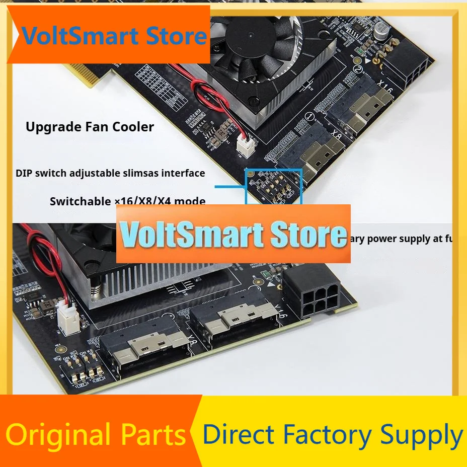 VoltSPlx/pex8749/pcie 3.0 Expansion Card/nvme/slimsas/four-disk/graphics Card/in-out
