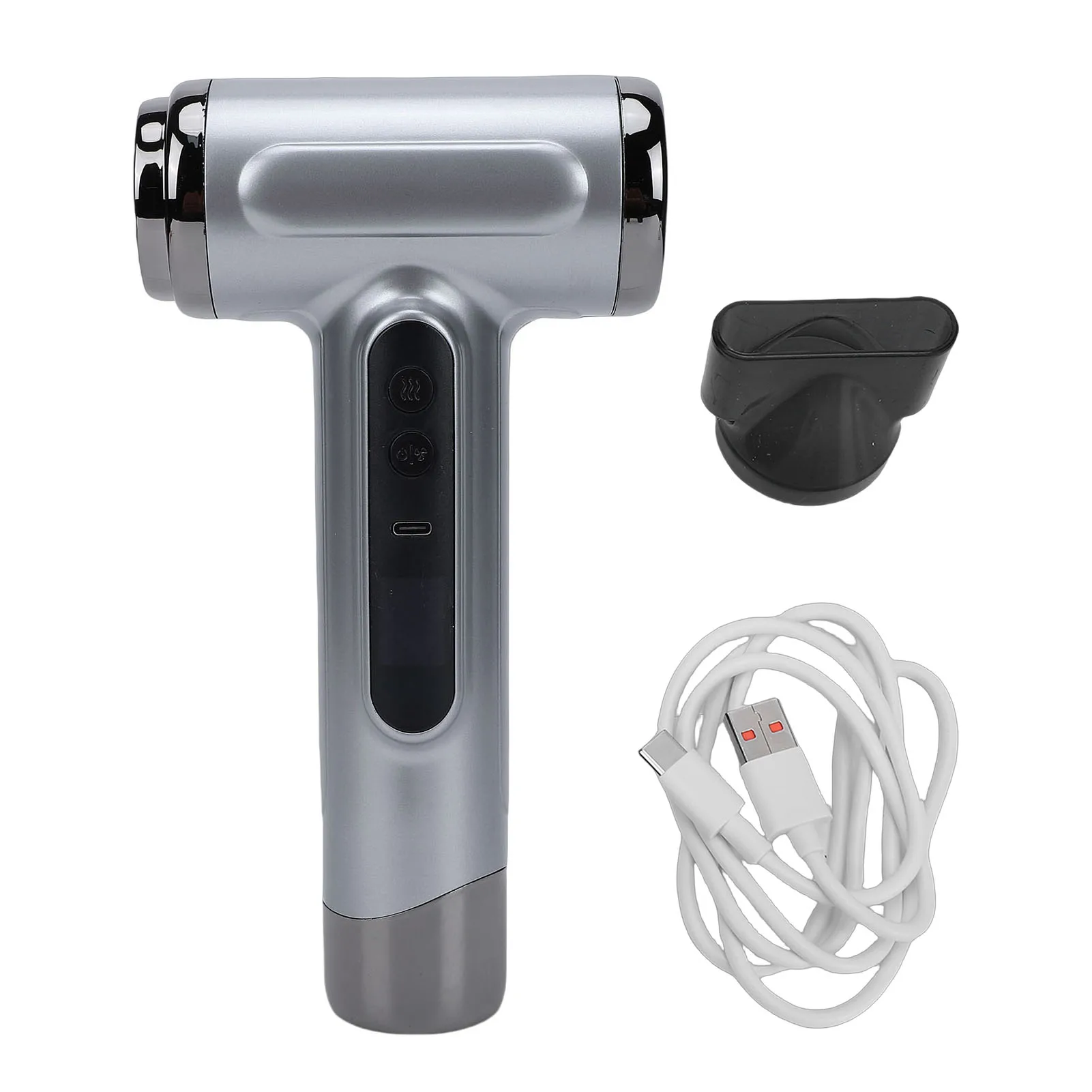 

Cordless Hair Dryer 200W 15600mAh USB Rechargeable Cold Hot Wind Portable Hair Blow Dryer for Travel Camping Dorm Gray