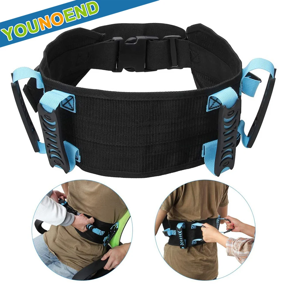 Adjustable Gait Waist Belts Transfer Belts adults Patient Ambulation Walking Aid Belt with 6Pcs Handles & Plastic Release Buckle