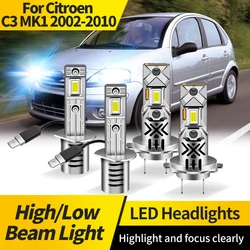 2PCS For Citroen C3 MK1 2002 2003 2004-2010 H7 Auto LED Headlight Lamp Bulbs H1 High Low Beam Driving Light for Cars 20000LM