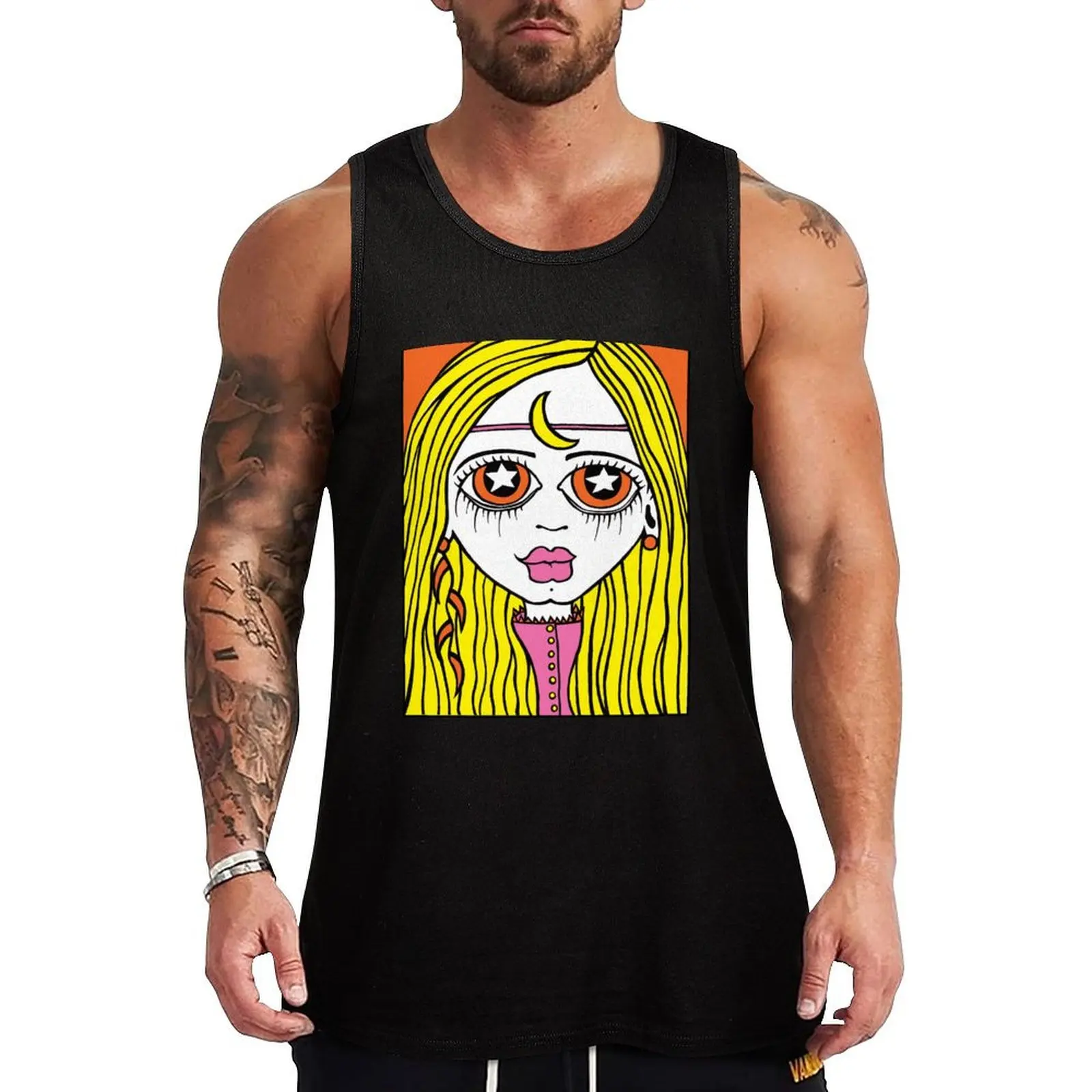 KiCKASS WiTCH (logo girl) Tank Top Pattern Graphic Tank Top Geometric Print Sleeveless