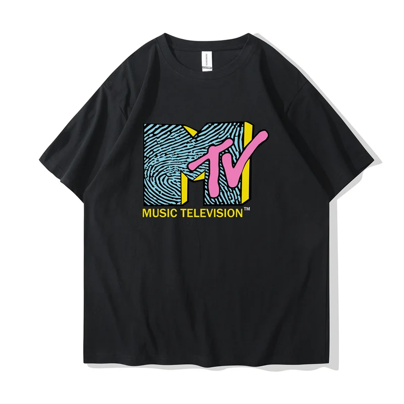 Men Clothing Retro T Shirt Vintage Rock Hip Hop Tv T Shirt Summer Unisex Casual Tshirt Mtv Music Television Graphic Tshirts Tees