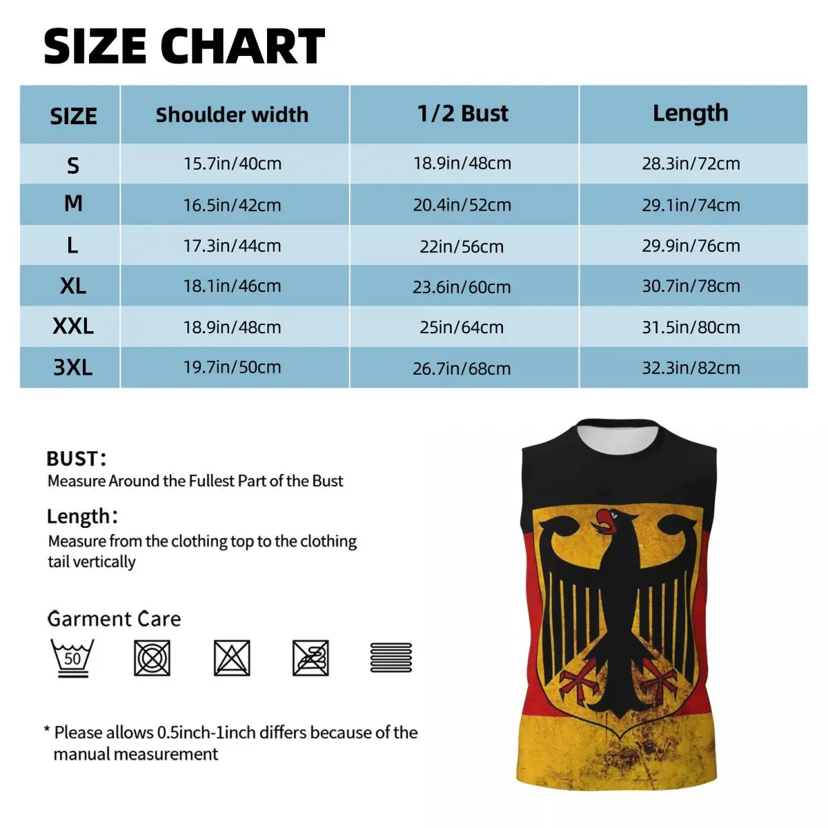 German DK Reich Empire Of Flag Men Printed Sleeveless T-shirt Casual Hip Hop Street Style Beach Holiday Tank Tops