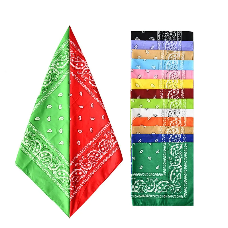 Écharpe carrée en coton Hip Hop pour hommes et femmes, design fantaisie, bande de sauna, hijab coloré, paisley noir et rouge, écharpes pour garçons