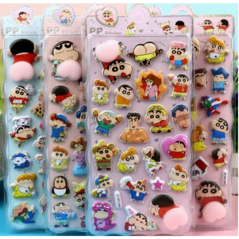 **Crayon Shin-Chan Soft Pinched Happy Buttocks Sticker Children'S Decompression 3d Bubble Sticker Phone Case Decoration Sticker
