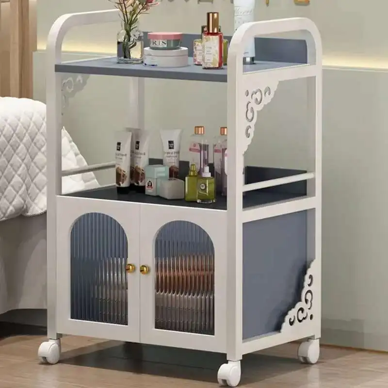 Makeup Manicure Support Cart Trolley Beauty Salon Mobile Cosmetic Helper Removable Storage Wheels Roulette Furniture Barber Tray