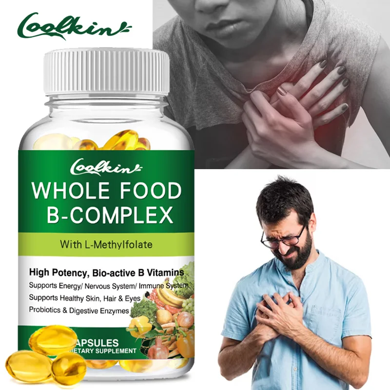 

Капсулы B-комплекса всего пищевых продуктов — помогают стресс, повысить энергию, способствуют здоровью суставов и сердец, повышают иммунитет, без GMO