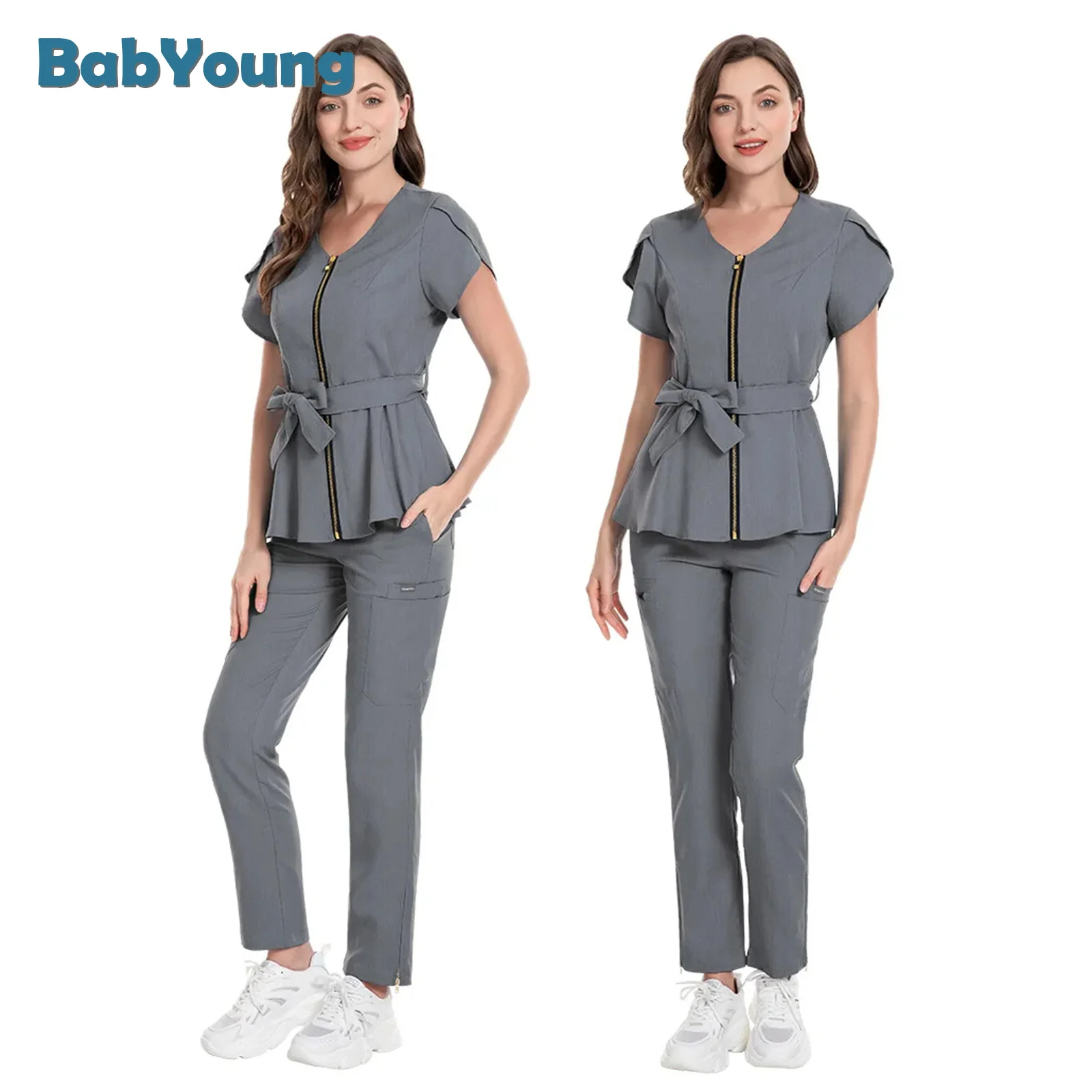 Uniformes médicos para mujer, trajes quirúrgicos de Hospital, clínica Dental, salón de belleza, ropa de trabajo, conjuntos de enfermera