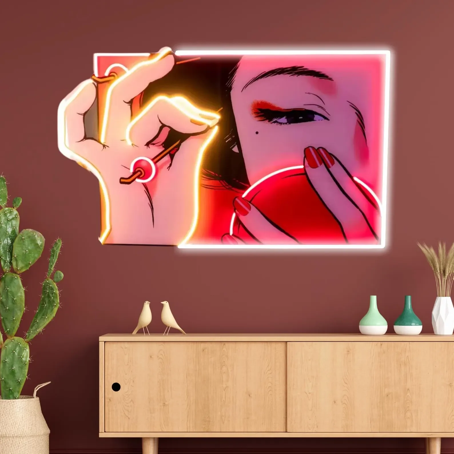 Retro Art UV Printed Neon Sign,Vintage Neon Wall Decor,Bedroom Wall Decor,Aesthetic Room Decor,Custom Neon Sign,Gift For Her