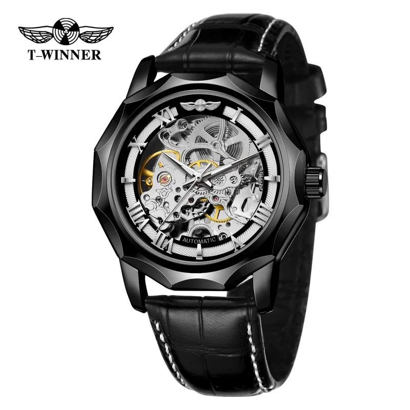 Official brand free shippingNew European American Style Men's Fashion Casual Hollow Movement Automatic Mechanical Wat