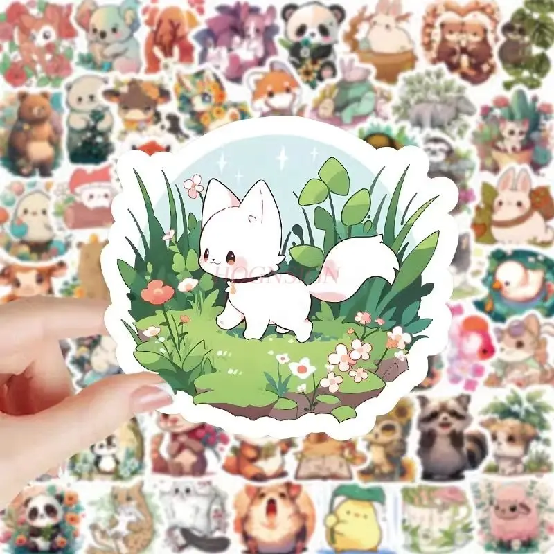 

1set Happy Animal Stickers Ins Cute Zoo Decoration Account Material Phone Case Waterproof Stickers Self Adhesive
