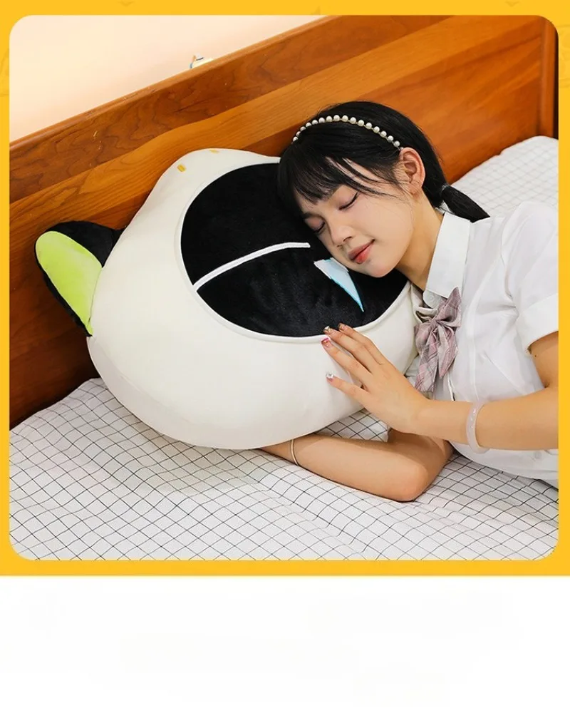 Urocza czarna pluszowa lalka Bao, duża pluszowa poduszka w kształcie bułki do łóżka i na sofę, urocza pluszowa zabawka z kreskówki na prezent dla dzieci i dziewczynek.