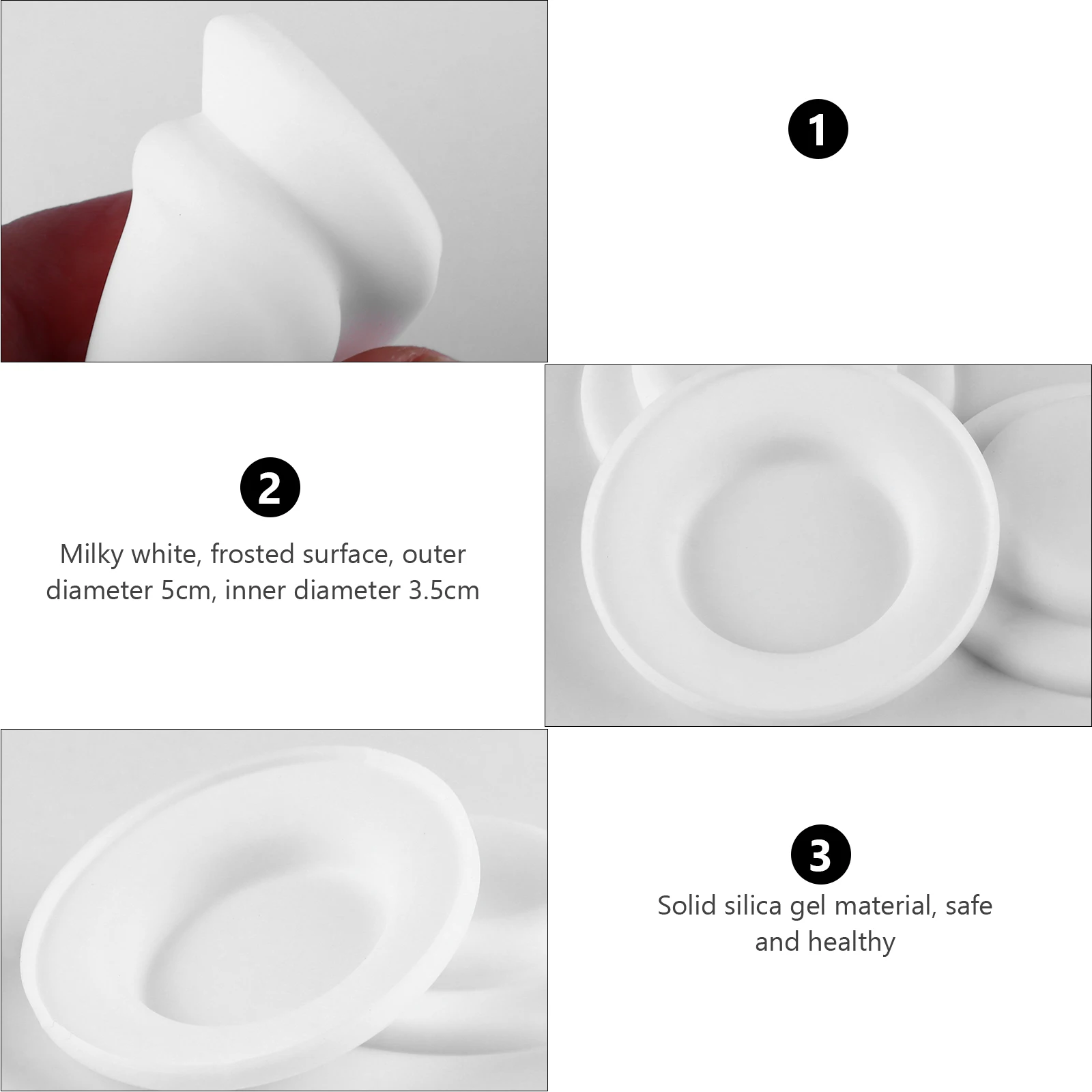 

1Set Silicone Storage Milk Cup Gasket White Frosted Surface 5cm Outer 3.5cm Inner Diameter High Temperature Resistant Leak Proof