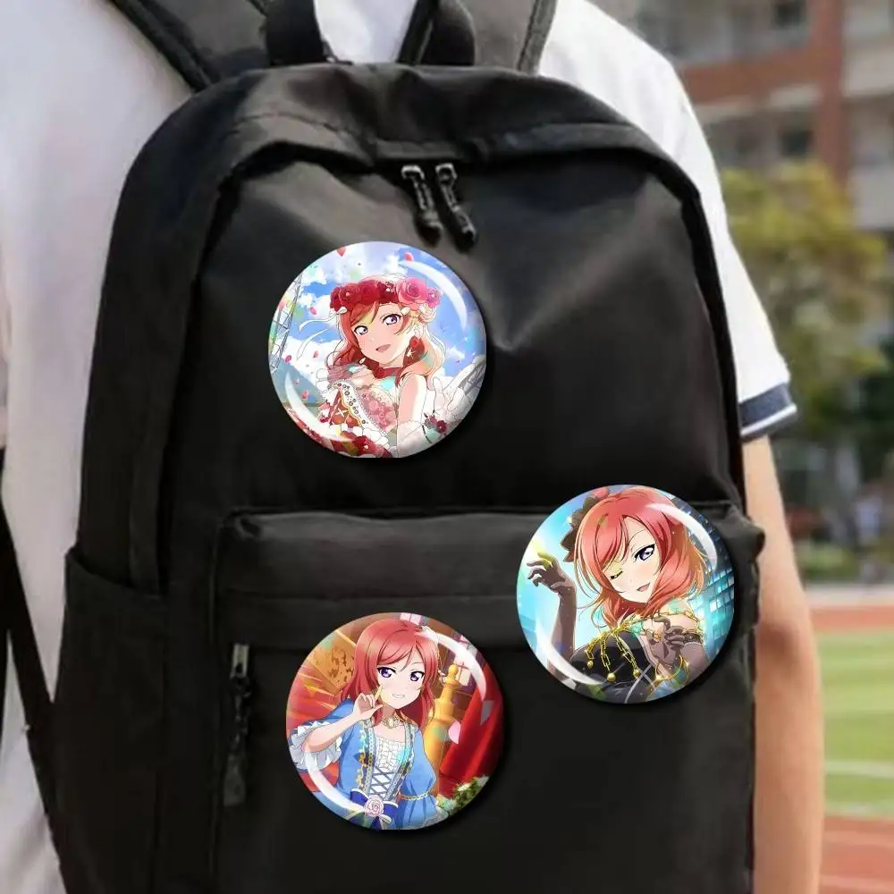 The Red Tsundere Maki-chan Round Badge Pins Creative Pins Bag Decor Accessories Fan Collection Gifts for Friends