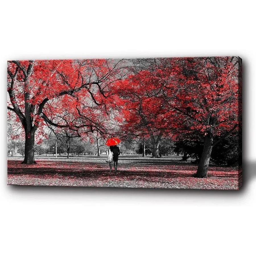 5D mosaico arte albero decorazione della parete rossa paesaggio naturale foresta pittura diamante paesaggio punto croce trapano completo regalo fatto a mano