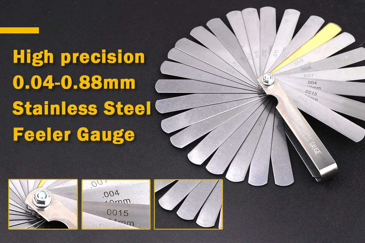 Stainless Steel Feeler Gauge High precision 0.04mm to 0.88mm Gap Metric Filler Feeler Measuring Gauge