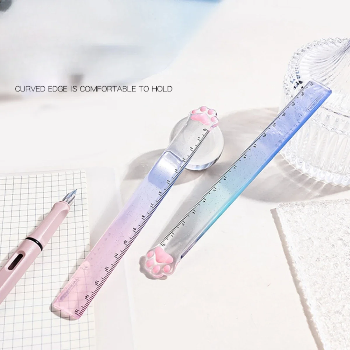 15M Cat Claw Cute Straight Ruler Gradient Measuring Tool Korean Style School Stationery Supply Kawaii Accessories