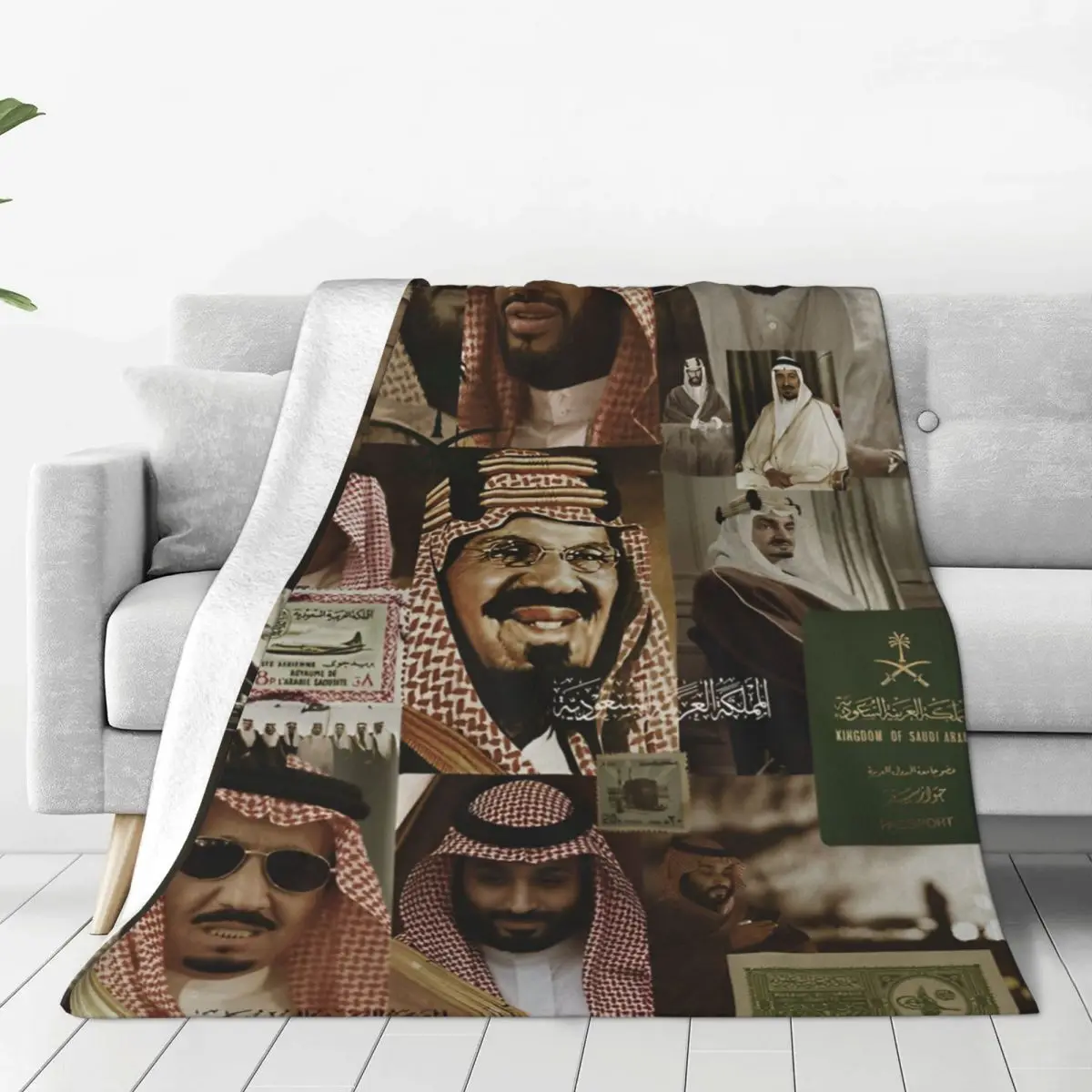 National Day Of Saudi Arabia Fuzzy Blanket Funny Throw Blankets for Sofa Bedding Lounge 125*100cm