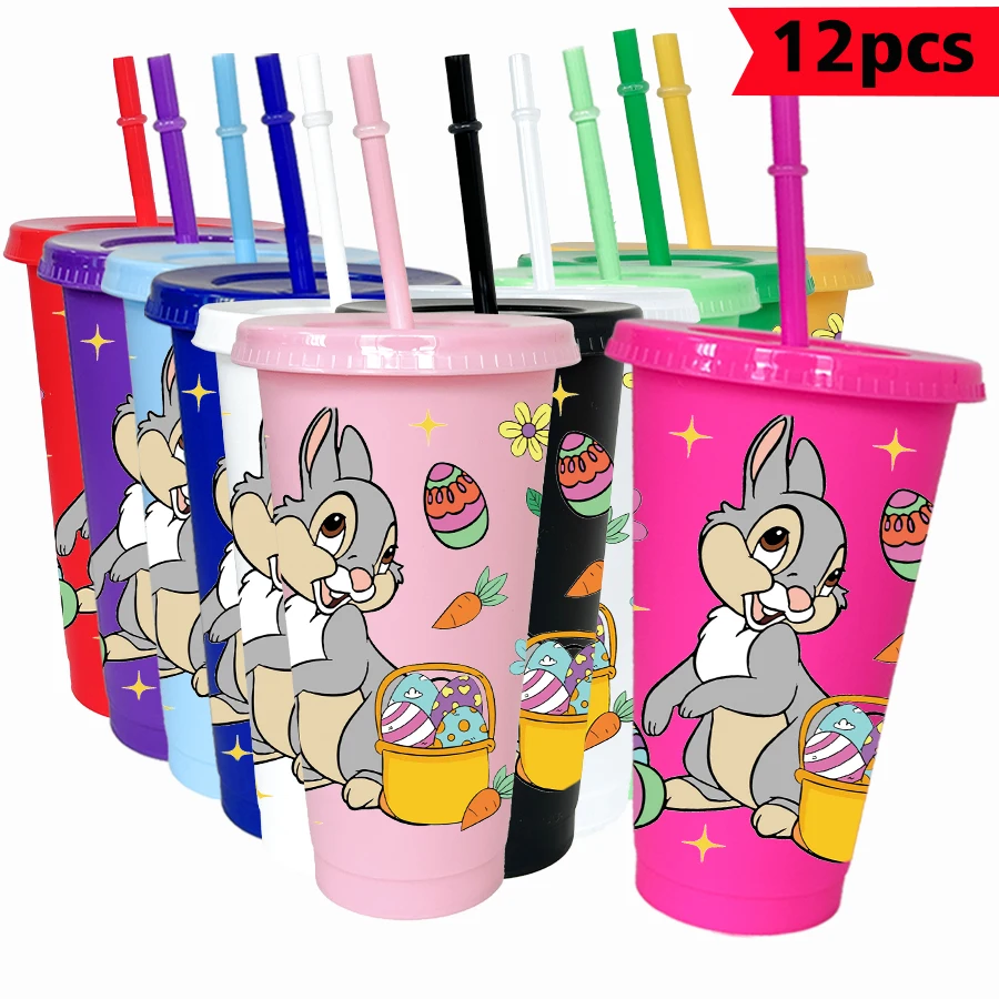

12PCS/pack Disney, Rabbit, 26oz Multicolor Plastic Water Cup Party Drinking Set Birthday/Back to School Gift