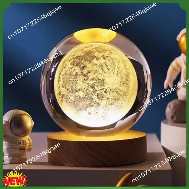 

A48I Valentines Day Gift Galaxy Crystal Ball Lamp USB LED Night Light Crystal Ball Lamp F