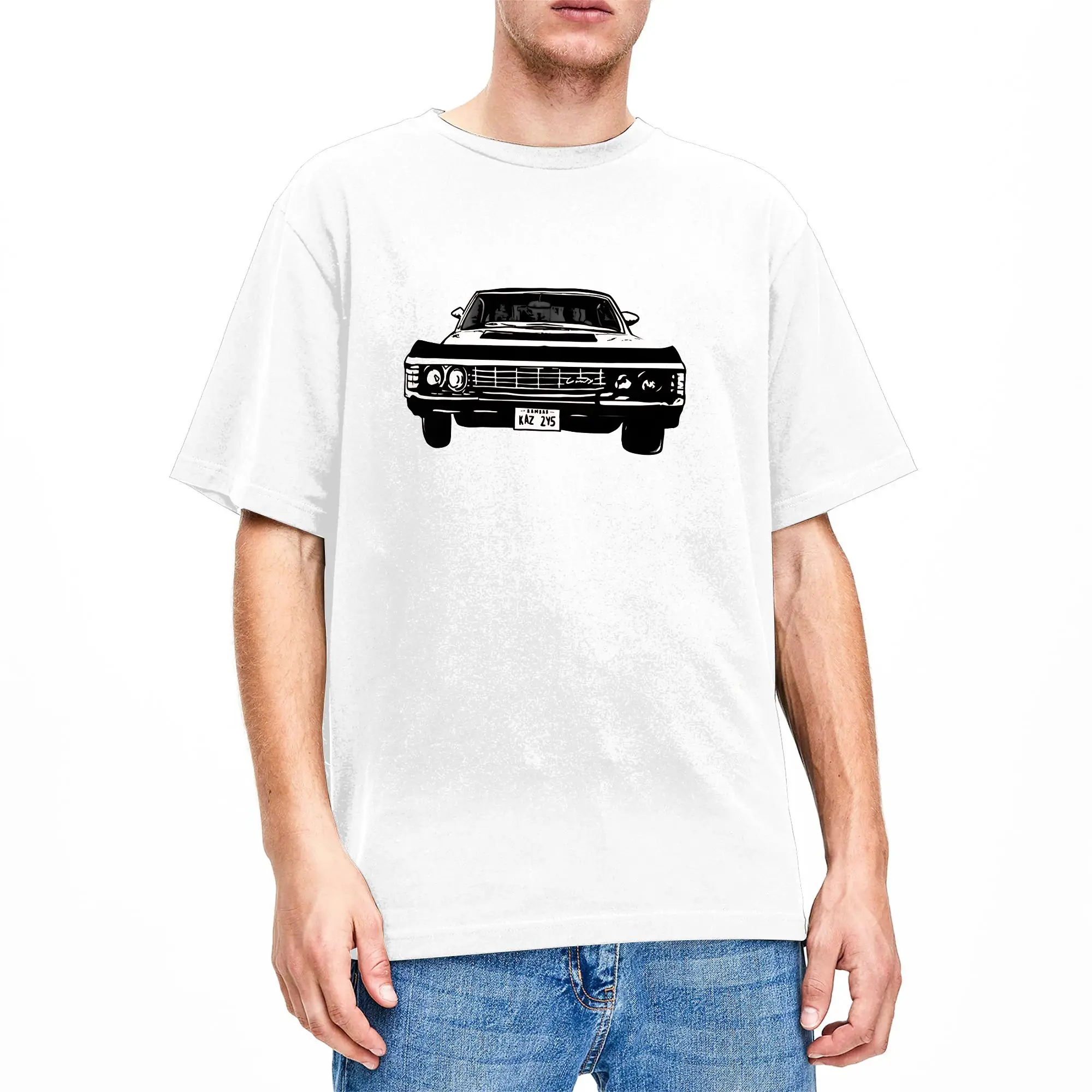 Novelty Supernatural 1967 Impala T-Shirts Men Round Collar 100% Cotton T Shirts  Short Sleeve Tee Shirt Classic Clothing