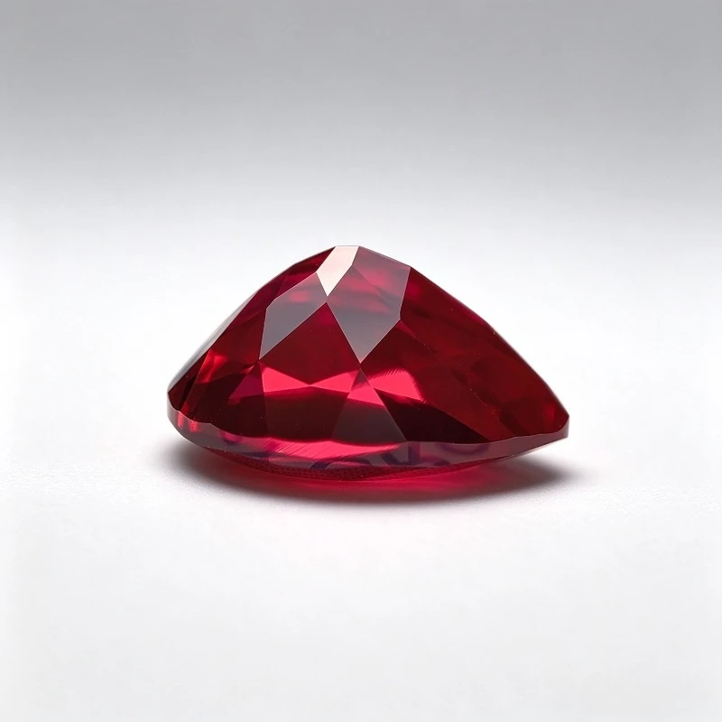 High Quality Lab Grown Ruby Pear Shape Pigeon Blood Red Color Gemstone for DIY Jewelry Making Materials Selectable Certificate