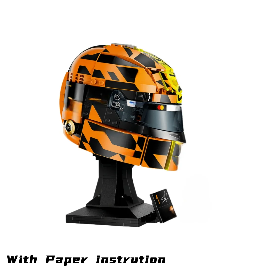 Cheap Building Blocks Lando Norris Helmet Model Toy Birthday Gifts Compatible 793pcs Celebrity Racing Driver Helmets for Adults image 3