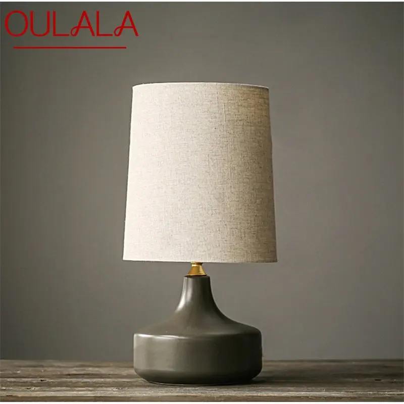 OULALA Nordic Simple Table Lamp Contemporary Ceramic Desk Light LED for Home Bedside Decoration