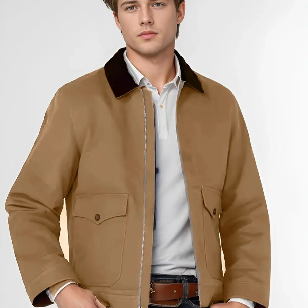 Spring and Autumn New Men's Casual Jacket Coat Color Block Collar Zipper Cardigan Jacket Men's Clothing