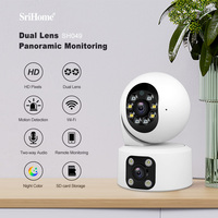Srihome SH049 4MP WiFi Camera with Dual Screens 600K Light Baby Monitor Night Vision PTZ Security IP Cam CCTV Surveillance
