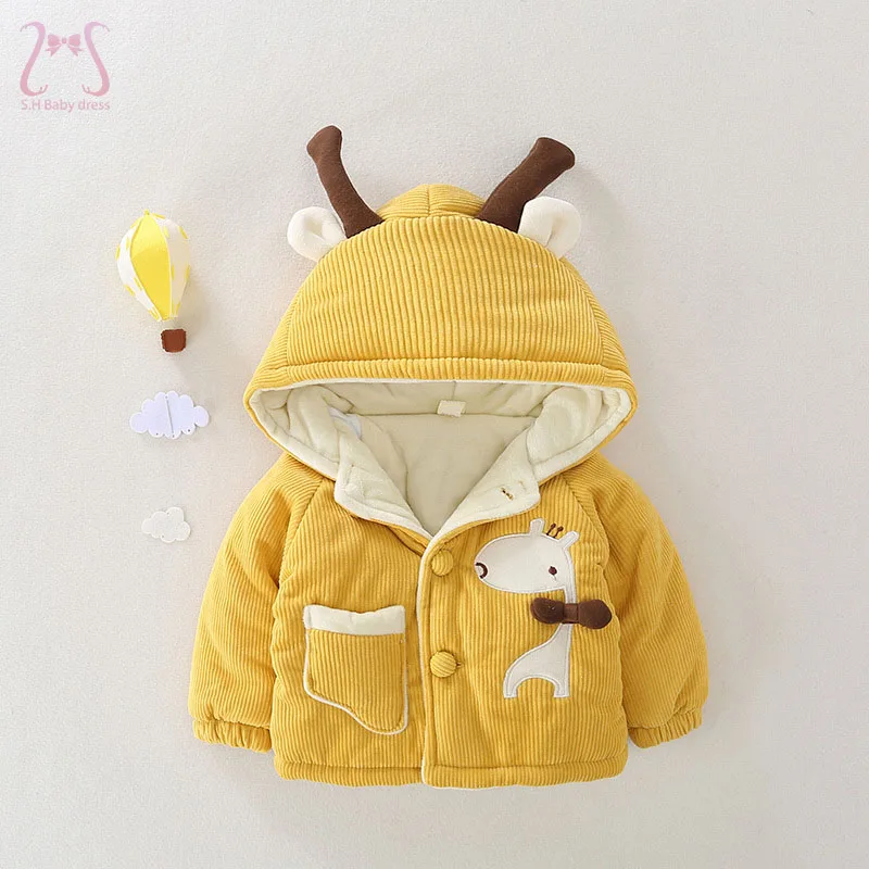 Baby Winter Clothes Warm Fleece Kids Cotton Coat Cartoon Boy Girl Jacket Toddler Children Costume Overalls New Born Snowsuit