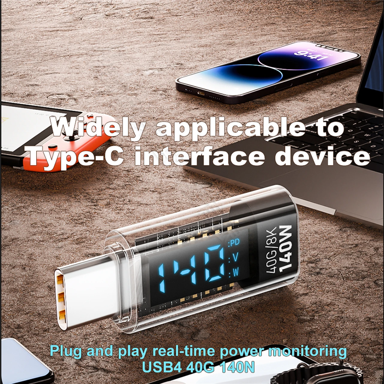 PD 140W USB C Adapter Type C to USB C OTG Connector Digital Display Data Adapter 40G 35W For Android Macbook Pro Air iPhone14/15