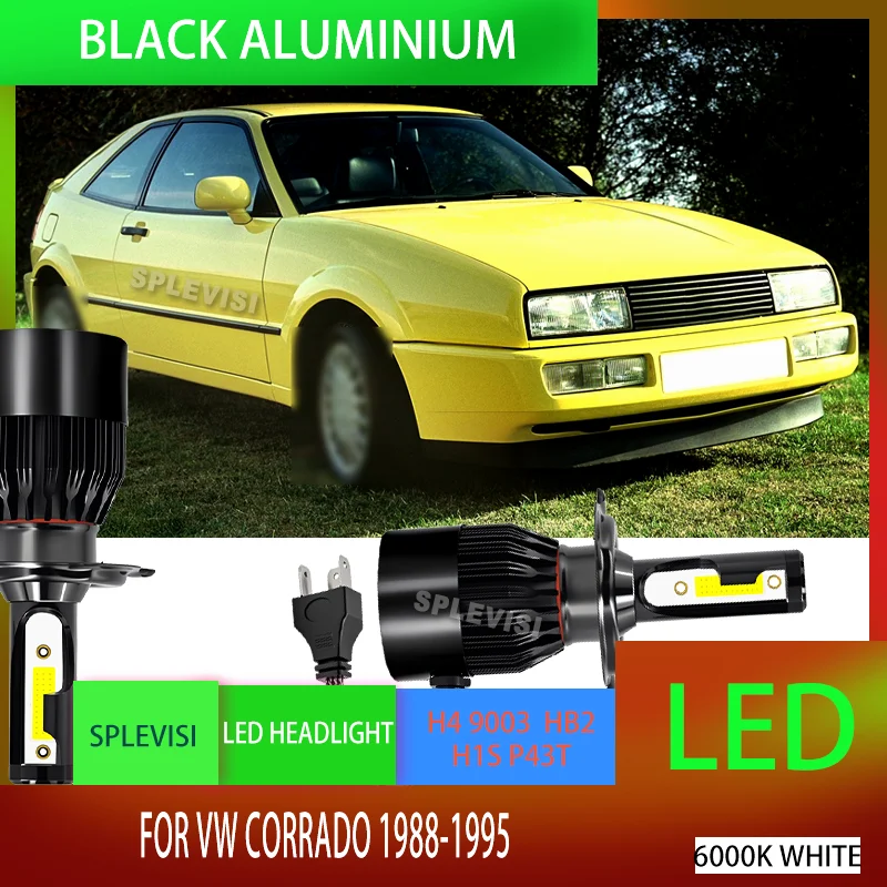 Easy Install LED Headlight: Built-in Fan Plug & Play 60,000 Hrs for VW Corrado 1988-1995 1988 1989 1990 1991 1992 1993 1994 1995