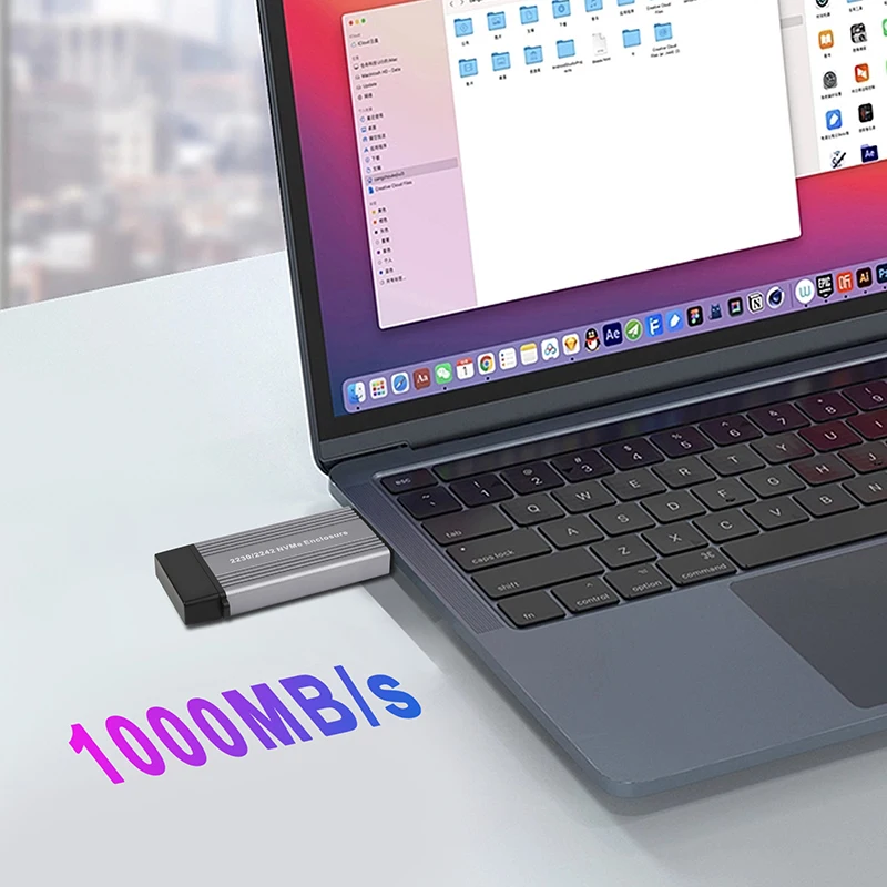 NVME-carcasa M.2 NVME A USB 3,1, caja SSD externa tipo A + tipo C, USB 3,1, Gen2, 10gbps, para M/M + B Key 2230, 2242, M2, NVME, SSD