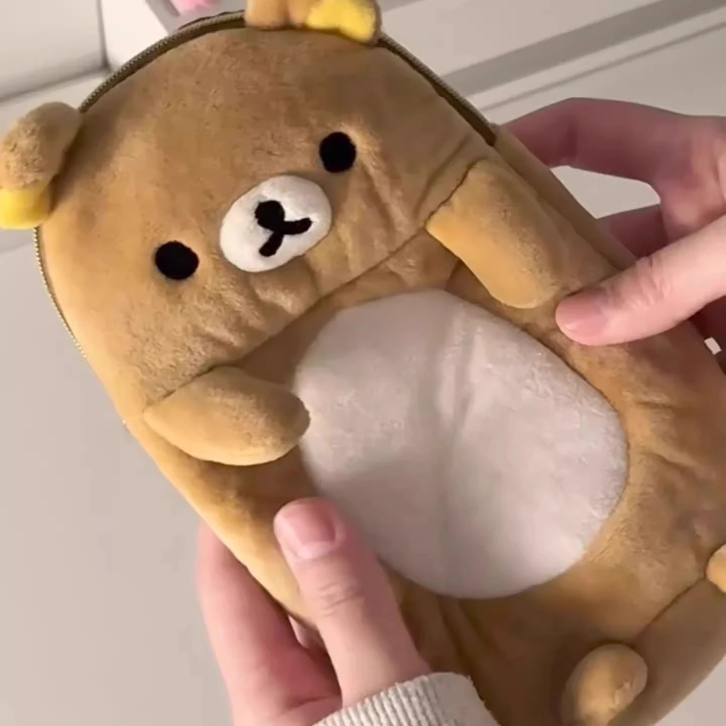 Kawaii – trousse à crayons transparente Rilakkuma pour filles, pochette à crayons ours de dessin animé mignon, sac à stylos organisateur, papeterie scolaire cadeaux